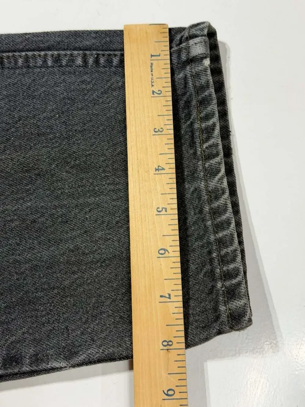 Levi's 505 Size 38x32 Black Denim Straight Leg Jeans